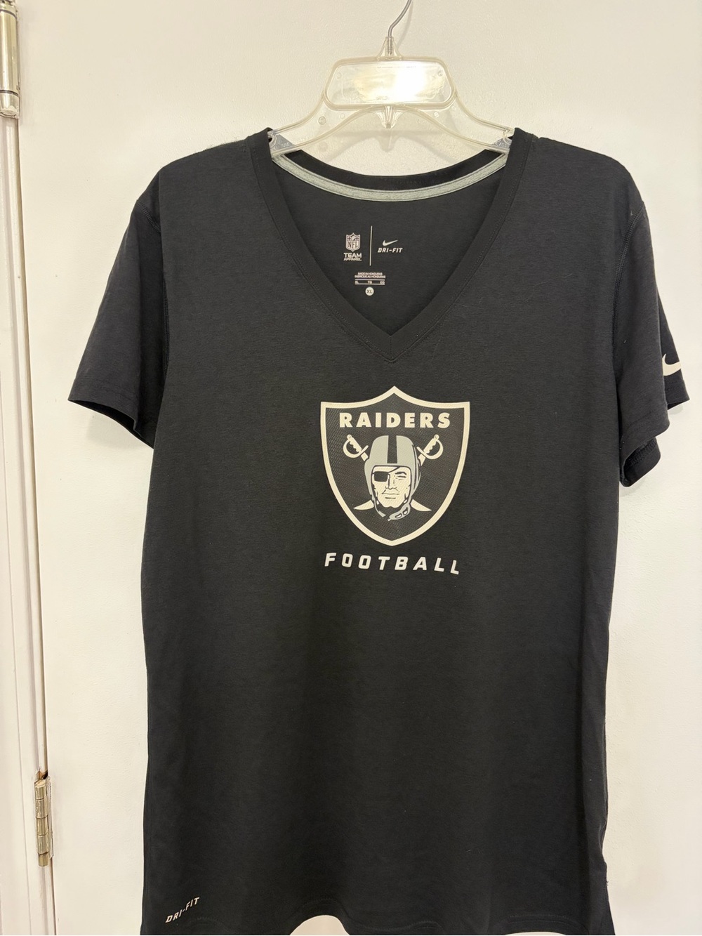 Nike Black Raiders V-Neck Football Tee